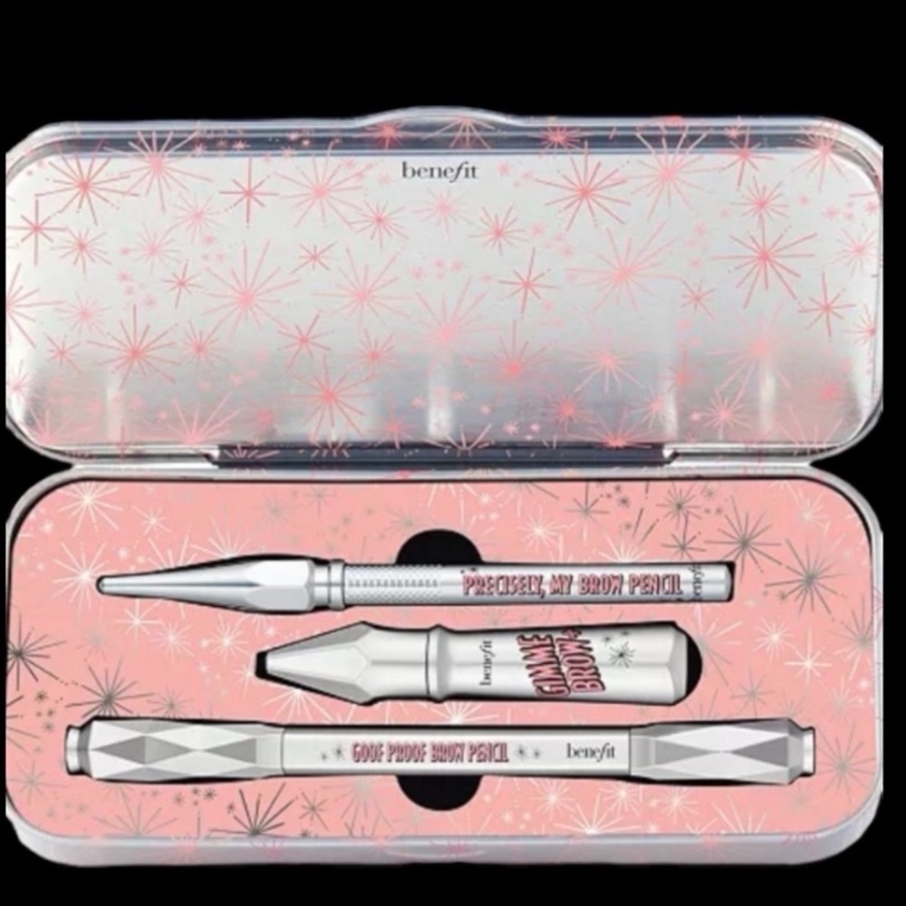 💎 Benefit Cosmetics Great Brow Basics Pencil & Gel Set Reusable Tin Shade #3 - Picture 2 of 4